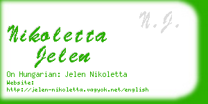 nikoletta jelen business card